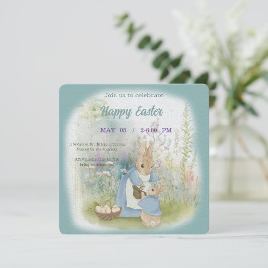 invitation à Pâques avec Peter Rabbit (Debout devant)