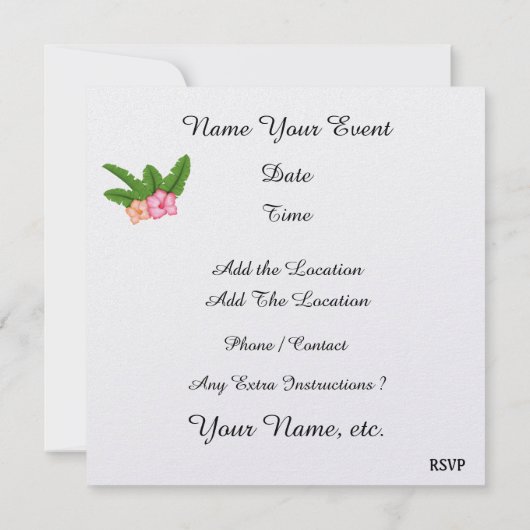 Invitation à Paradise Beach (Dos)