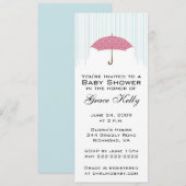 Invitation à parapluie rose (Devant / Derrière)