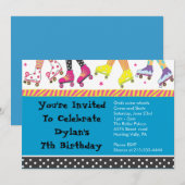 Invitation à patiner à roulettes Bonne fête d'anni (Devant / Derrière)