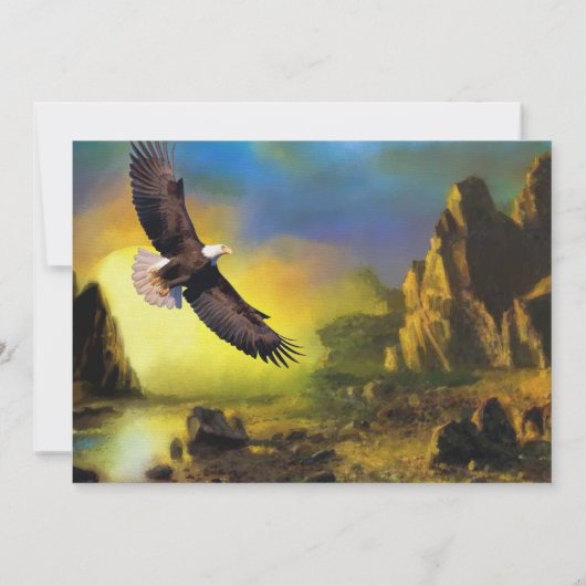 Invitation A Patriotic Design with Bald Eagle Flying (Dos)