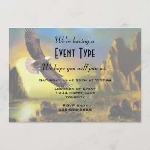 Invitation A Patriotic Design with Bald Eagle Flying