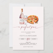 Invitation A Perfect Pair Wine | Pizza Mariage Shower (Devant)