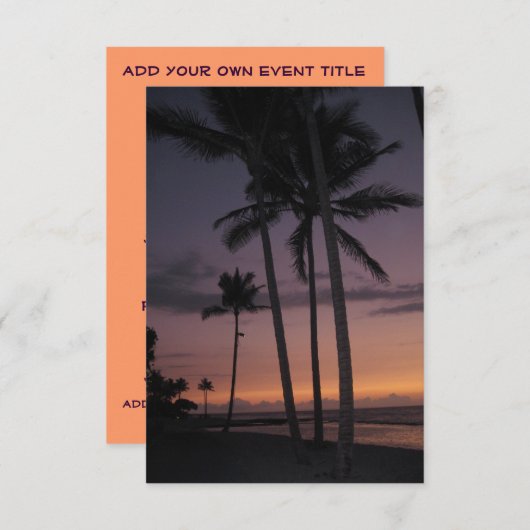 Invitation à petite taille à la Hawaii Palm Tree P (Devant / Derrière)