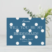 Invitation À petits pois Bleus Blancs Serez-Vous Ma Femme D'A (Debout devant)