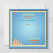 Invitation à pieds amusants de la fête de la pisci (Dos)