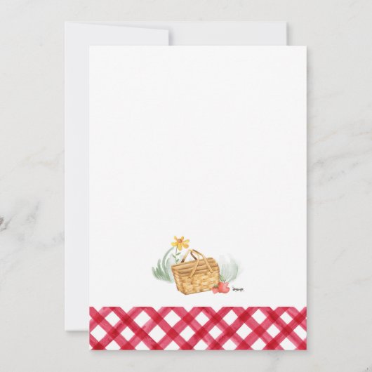 Invitation à pique-nique pour fille (Dos)