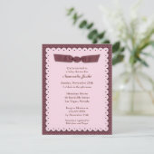 Invitation à plat Baby shower rose (Debout devant)