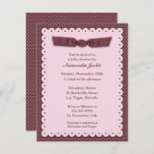 Invitation à plat Baby shower rose (Devant / Derrière)