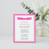Invitation à plat Baby shower rose (Debout devant)