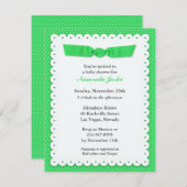 Invitation à plat Baby shower vert (Devant / Derrière)