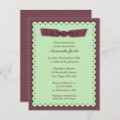 Invitation à plat Baby shower vert (Devant / Derrière)