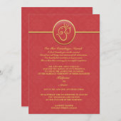 Invitation à plat de style indien Mariage (Devant / Derrière)