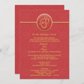 Invitation à plat de style indien Mariage (Devant / Derrière)