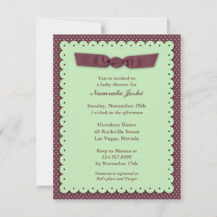 Invitation à plat Green Baby shower