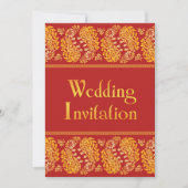 Invitation à plat Mariage indien Paisleys (Devant)