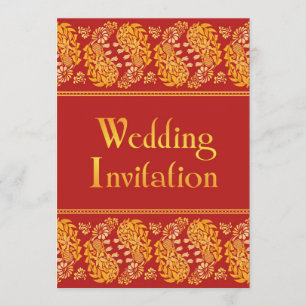 Invitation à plat Mariage indien Paisleys