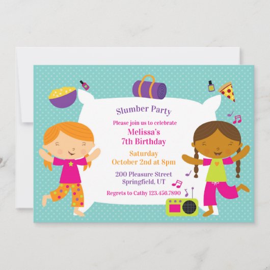 Invitation à plat pour la fête d'anniversaire de S (Devant)