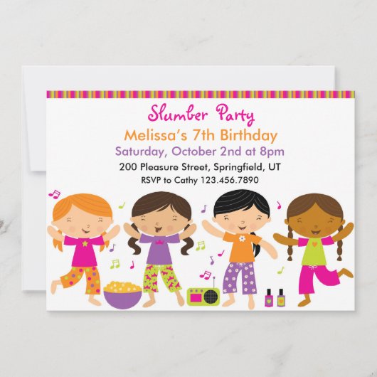 Invitation à plat pour la fête d'anniversaire de S (Devant)