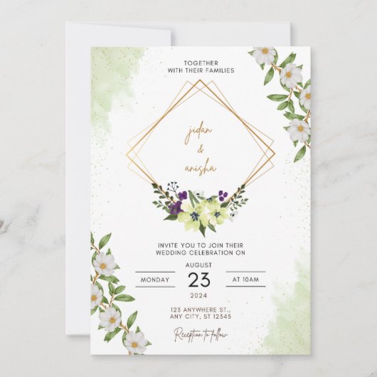 Invitation à plat, taille : 13 cm x 18 cm, Papier (Devant)