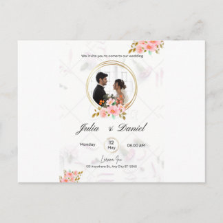 Invitation à plat, taille : 13 cm x 18 cm, papier 