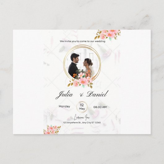 Invitation à plat, taille : 13 cm x 18 cm, papier  (Devant)