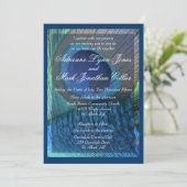 Invitation à plumes de paon avec frontière (Debout devant)