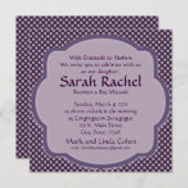 Invitation à point de polka violet (Devant / Derrière)