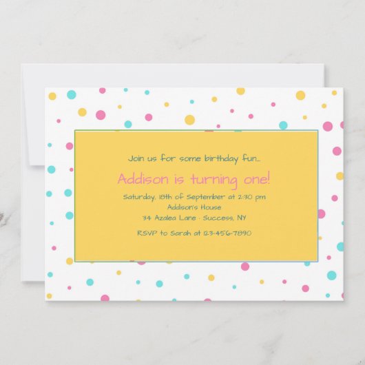 Invitation à point Polka Party (Devant)