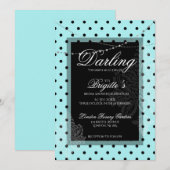 Invitation à pois bleus et noirs (Devant / Derrière)