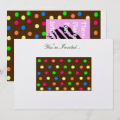 Invitation à pois pour fête (Devant / Derrière)