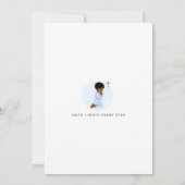 Invitation à prier Baptême garçon - Bleu (Dos)