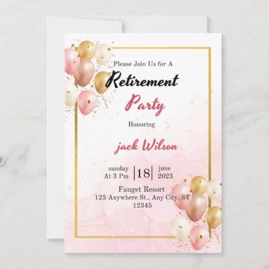 invitation à propos de la retraite  (Devant)