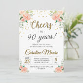 Invitation À quatre-vingt-dix ans Mesdames Joyeux Anniversair (Debout devant)