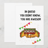 Invitation À Queso Funny Mexicain Amour de la nourriture (Devant / Derrière)