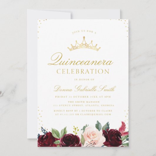 invitation à Quinceanera (Devant)