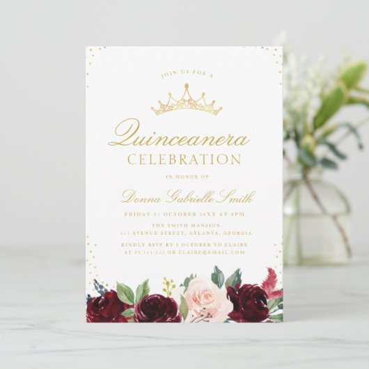 invitation à Quinceanera (Debout devant)