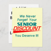 Invitation à rabais pour les seniors (Devant / Derrière)