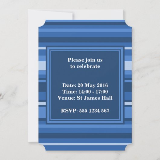 invitation à rayures bleues (Dos)