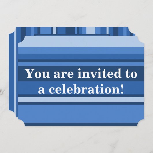 invitation à rayures bleues (Devant / Derrière)