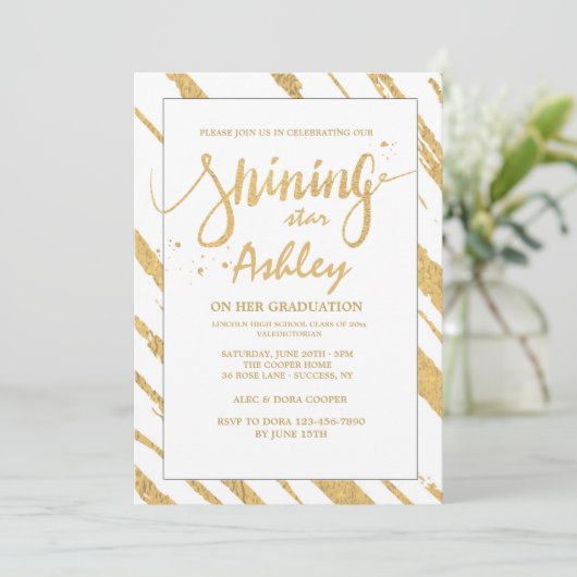 Invitation à rayures brillantes (Debout devant)