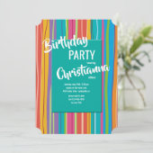 Invitation à rayures colorées (Debout devant)