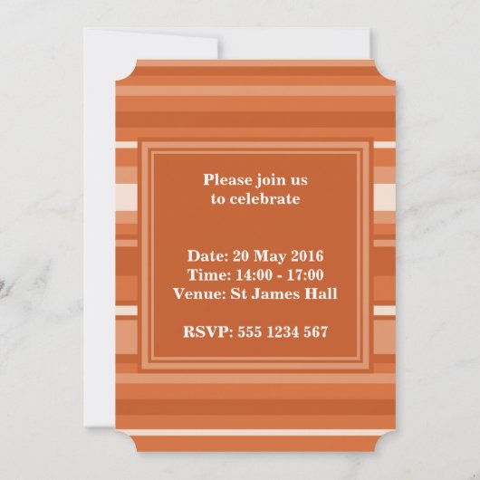 Invitation à rayures orange (Dos)
