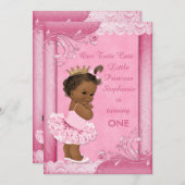 Invitation Ă?re dentelle de Faux d'anniversaire de bébé (Devant / Derrière)