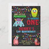 Invitation Ă?re fête d'anniversaire de monstre (Devant)