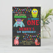Invitation Ă?re fête d'anniversaire de monstre (Debout devant)