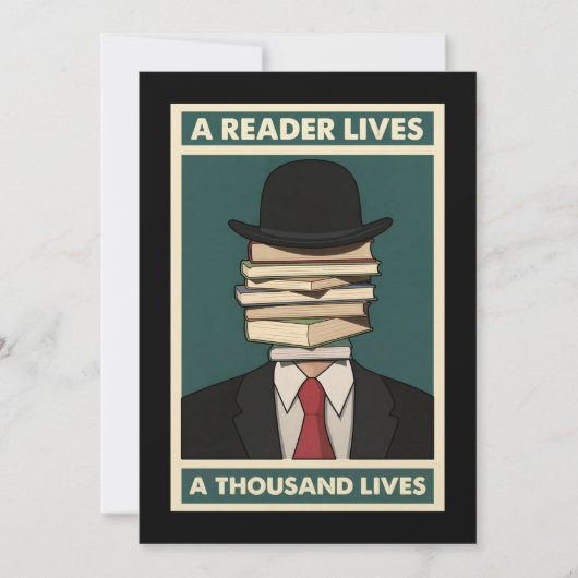 Invitation A Reader Lives a Thousand Lives Bibliophile Wisdom (Devant)
