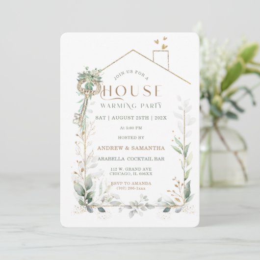 Invitation à réchauffer la maison modifiable (Debout devant)