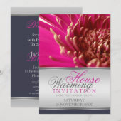 Invitation à réchauffer une maison de fleurs rose  (Devant / Derrière)