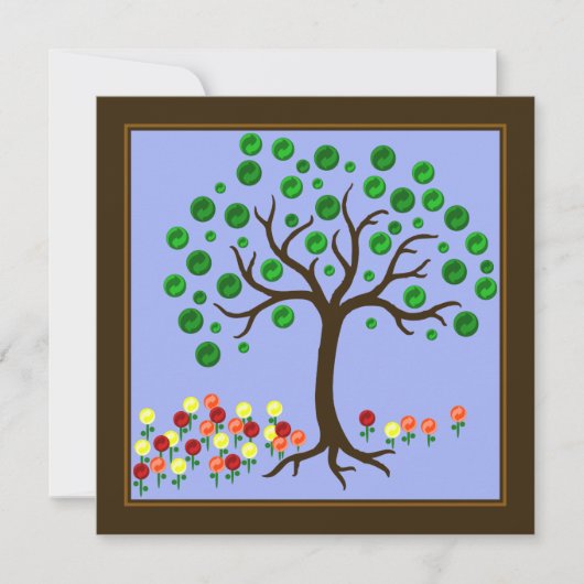Invitation à recycler l'arbre et les fleurs (Devant)
